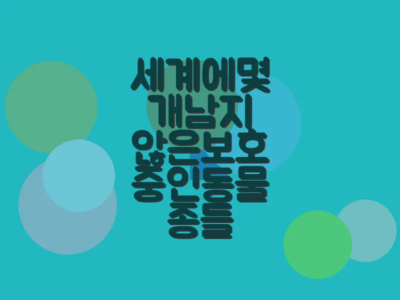 세계에 몇 개 남지 않은 보호 중인 동물 종들