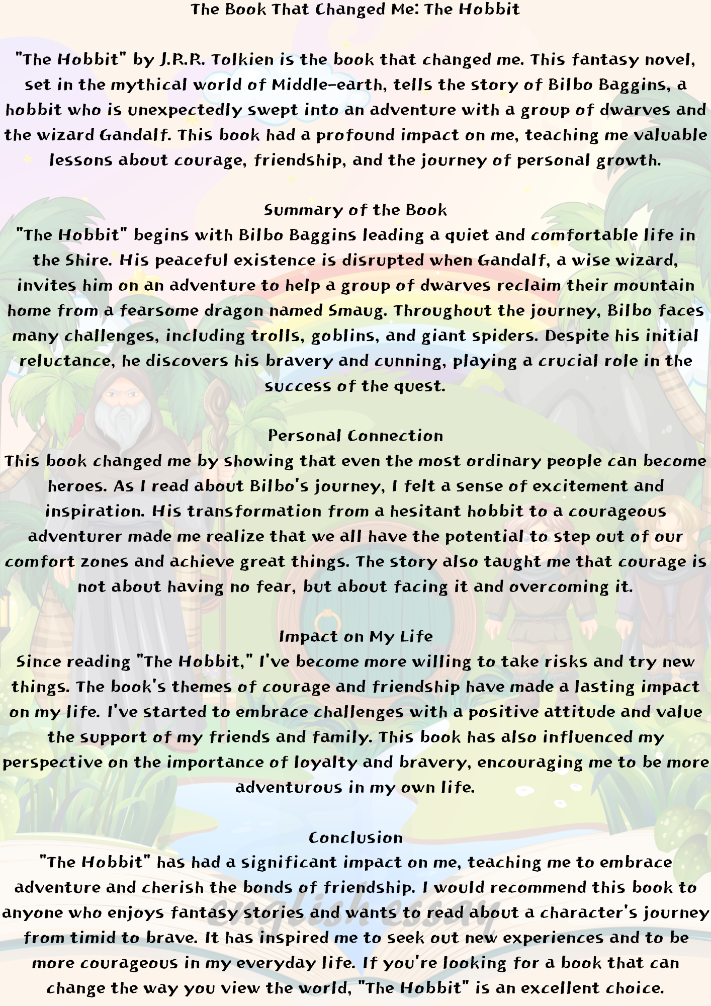 The Book That Changed Me: The Hobbit / 나에게 영향을 준 책, 호빗