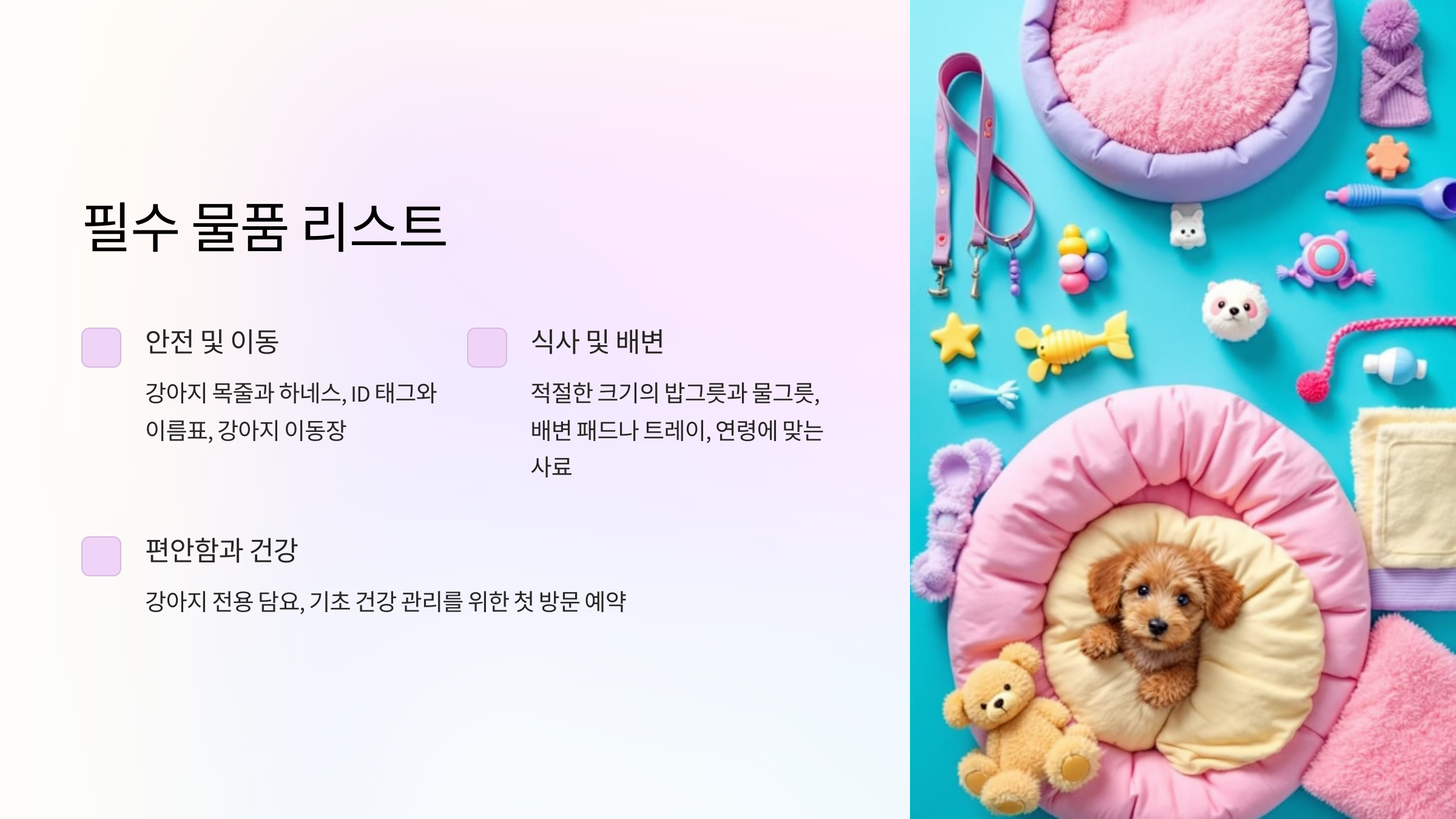 필수 물품 리스트