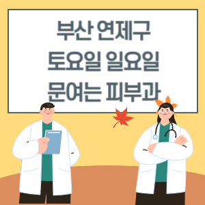 부산 연제구 토요일 일요일 피부과 진료 병원 리스트