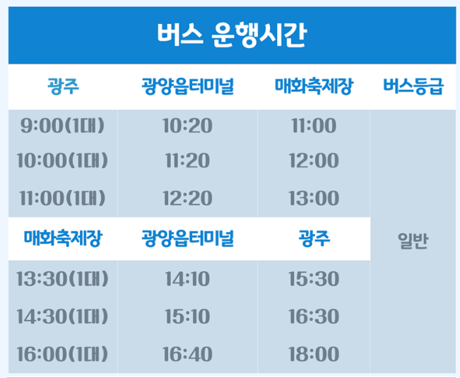 2024 광양 매화축제 기간안내 입장료 여행코스 주차장