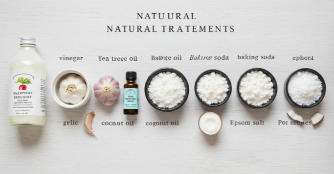 다양한 자연 치료법 재료들을 한 번에 보여주는 이미지