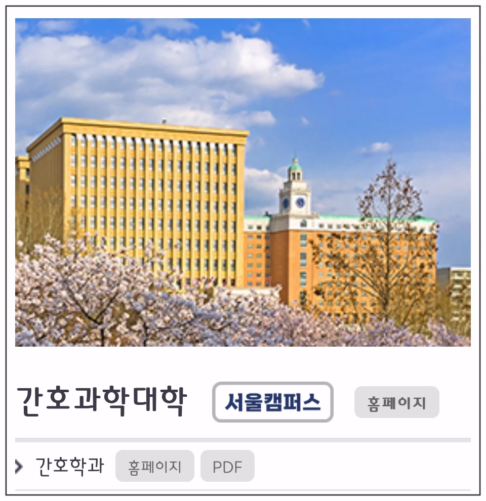 경희대-간호과학대학-학과종류