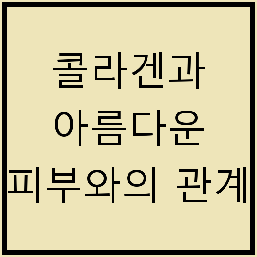 콜라겐과 아름다운 피부와의 관계