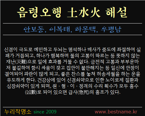 음령오행-토수화-해설