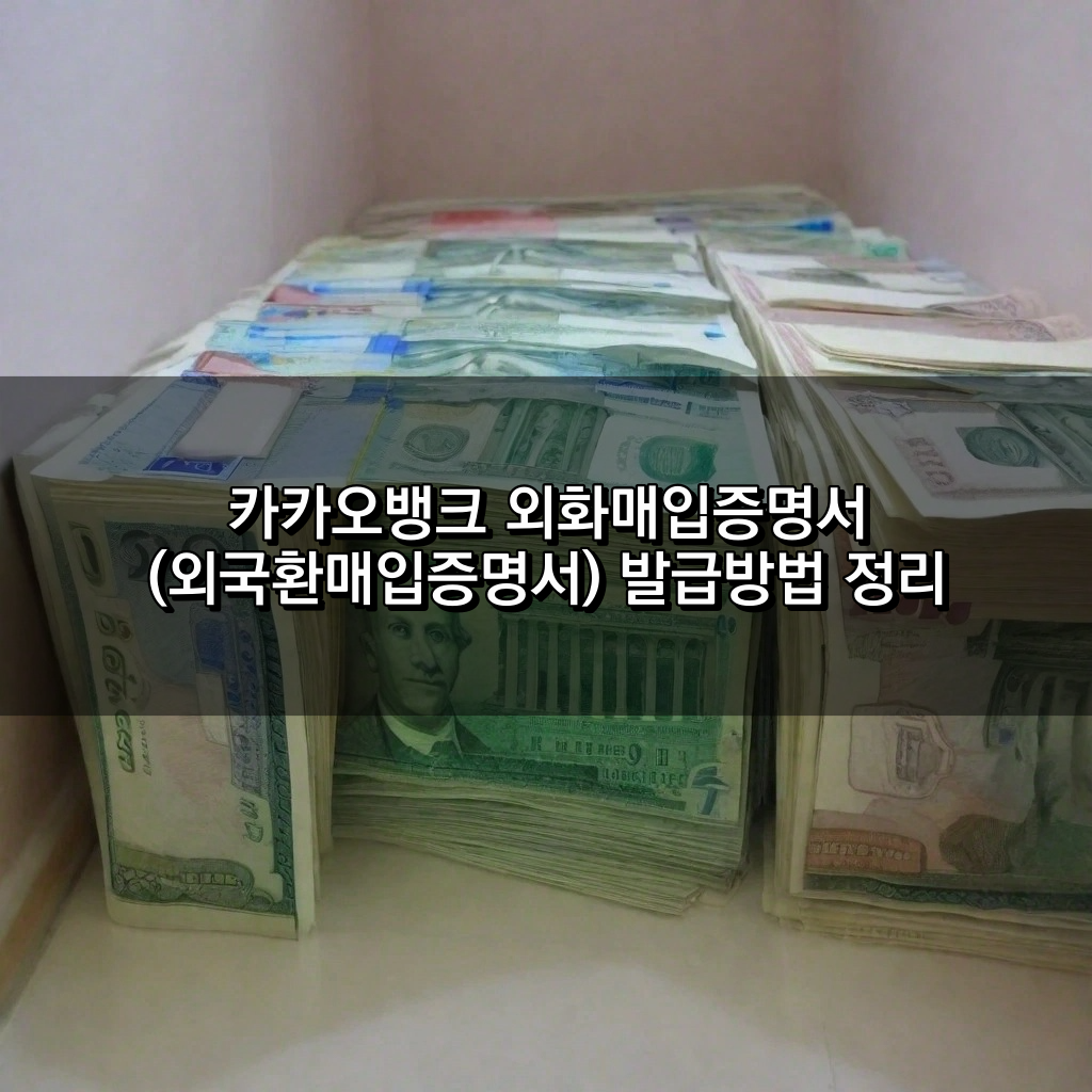 카카오뱅크 외화매입증명서(외국환매입증명서) 발급방법 정리
