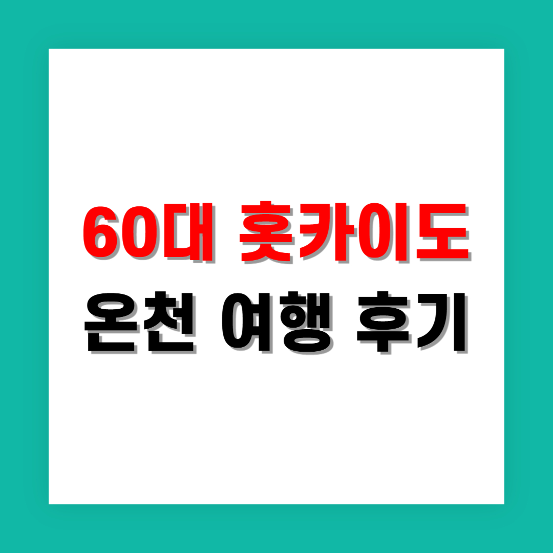 60대 여성끼리 다녀온 홋카이도 온천 여행 후기