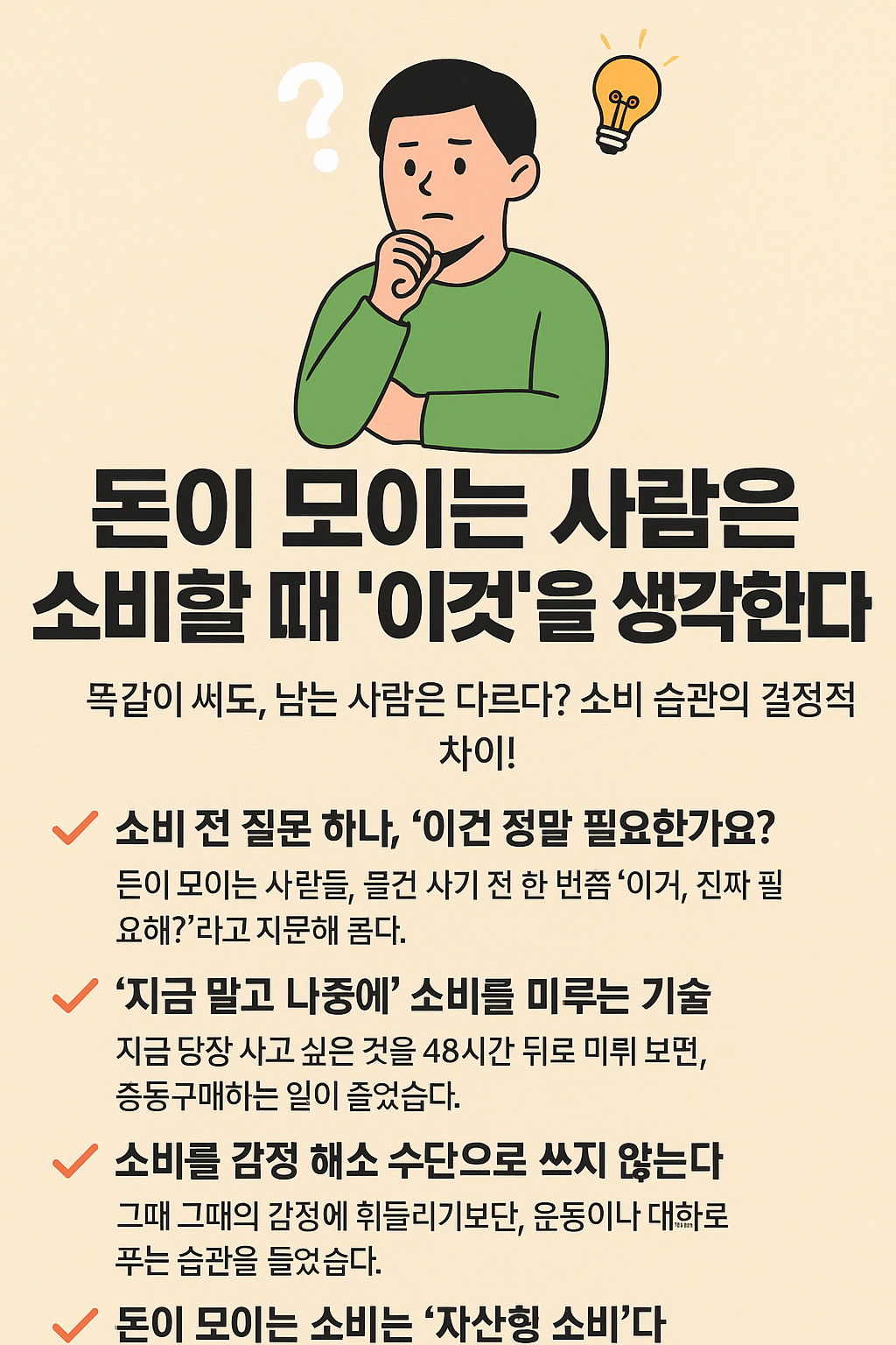 돈이 모이는 사람은 소비할 때 '이것'을 생각한다