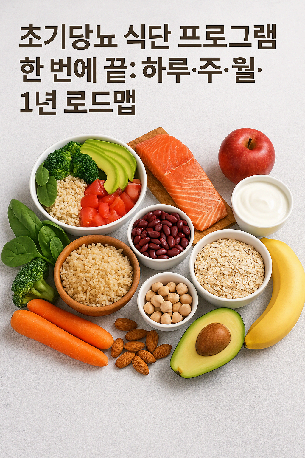 초기당뇨 식단 프로그램 한 번에 끝: 하루&middot;주&middot;월&middot;1년 로드맵