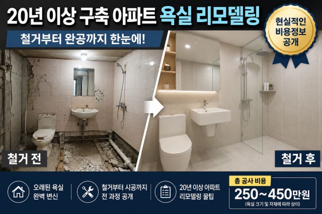 구축 아파트 화장실 리모델링 비용 현실 후기와 2026년 예상 견적 비교