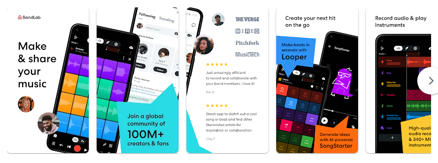 BandLab, 음악 제작 스튜디오 앱, 무료 음악, 노래, 비트 제작 하기