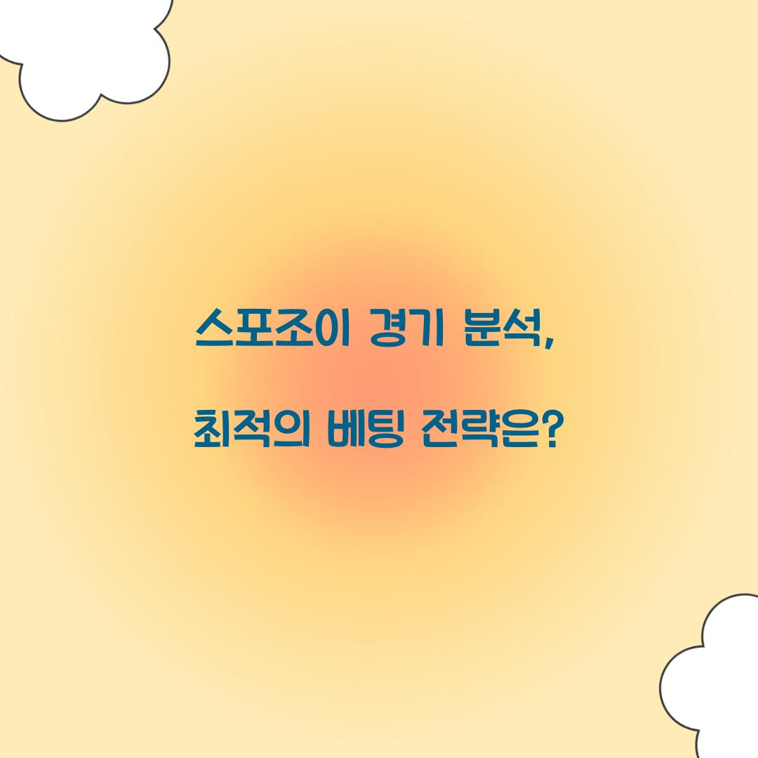 스포조이 경기 분석