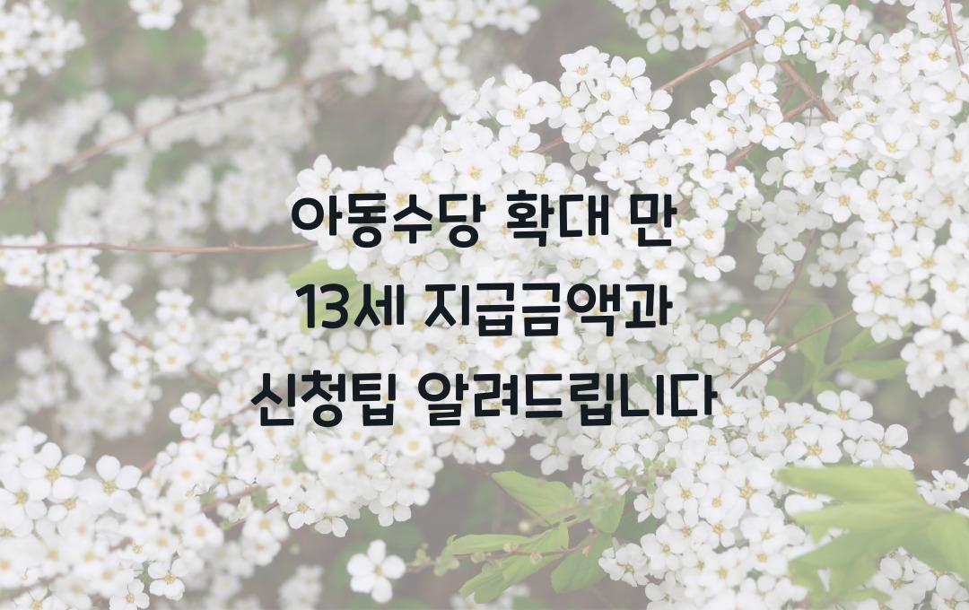 아동수당 확대! 만 13세까지 매월 지급되는 금액과 신청 방법