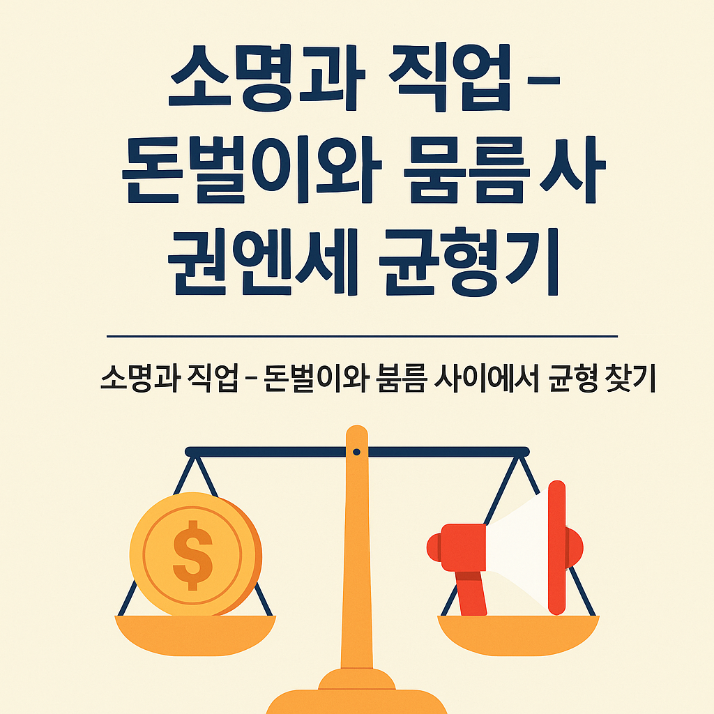 소명의 심리학 – 소명과 직업, 돈벌이와 부름 사이에서 균형 찾기를 다룬 블로그 썸네일 이미지