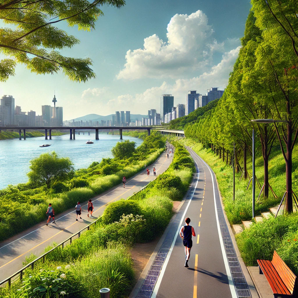 한강에서 슬로우 러닝 관련