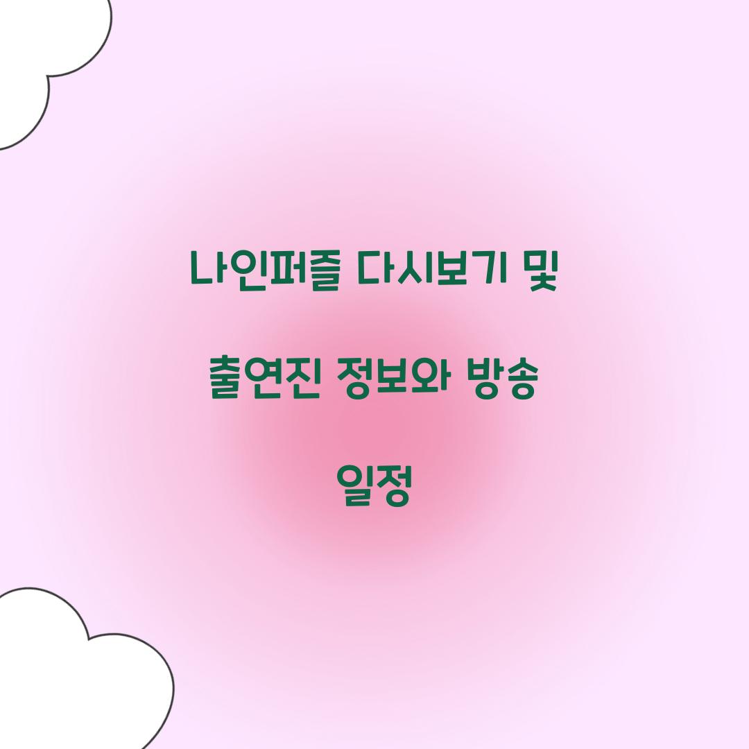 나인퍼즐 다시보기