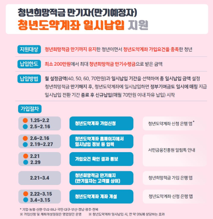 청년희망적금 청년도약계좌 납입방법