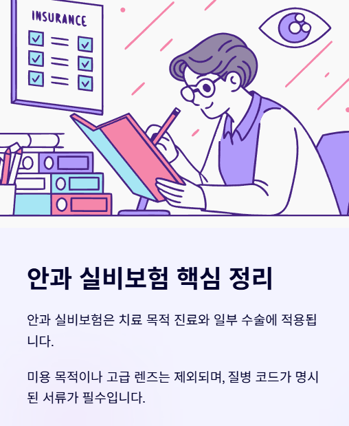 안과 실비보험 핵심 정리