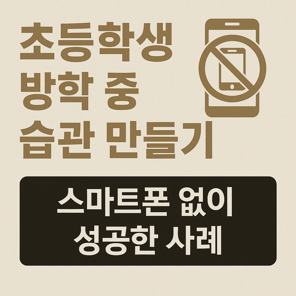 초등학생 방학습관 스마트폰 없이 생활하기