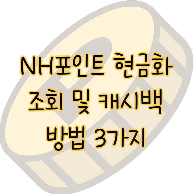 NH포인트 현금화 조회 및 캐시백 하는 방법 3가지 표지
