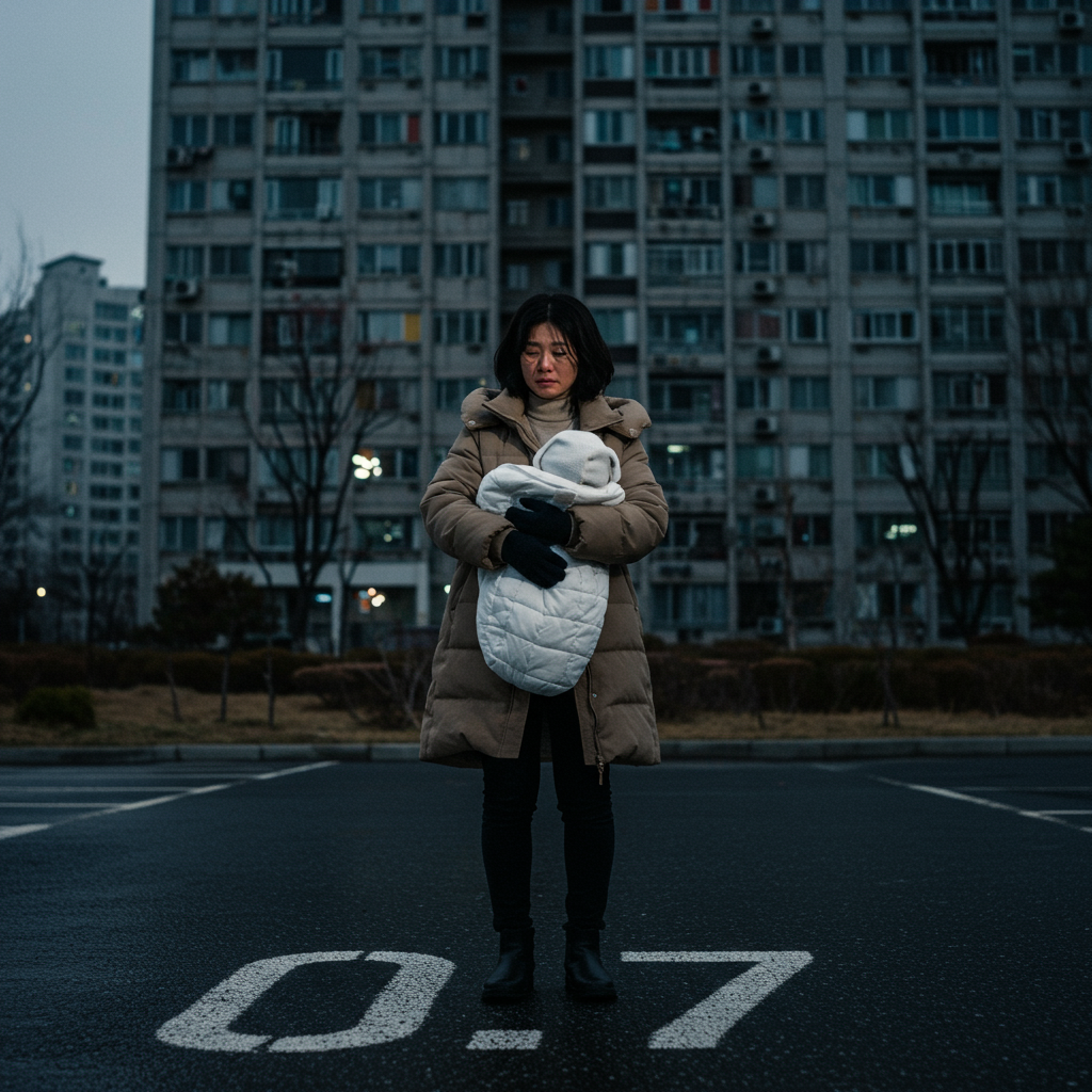 0.7명대 출산율이 보여주는 대한민국 사회의 단면. 개인의 문제가 아닌, 구조적 원인에 기인한 돌봄 복지 시스템의 실패를 상징합니다.