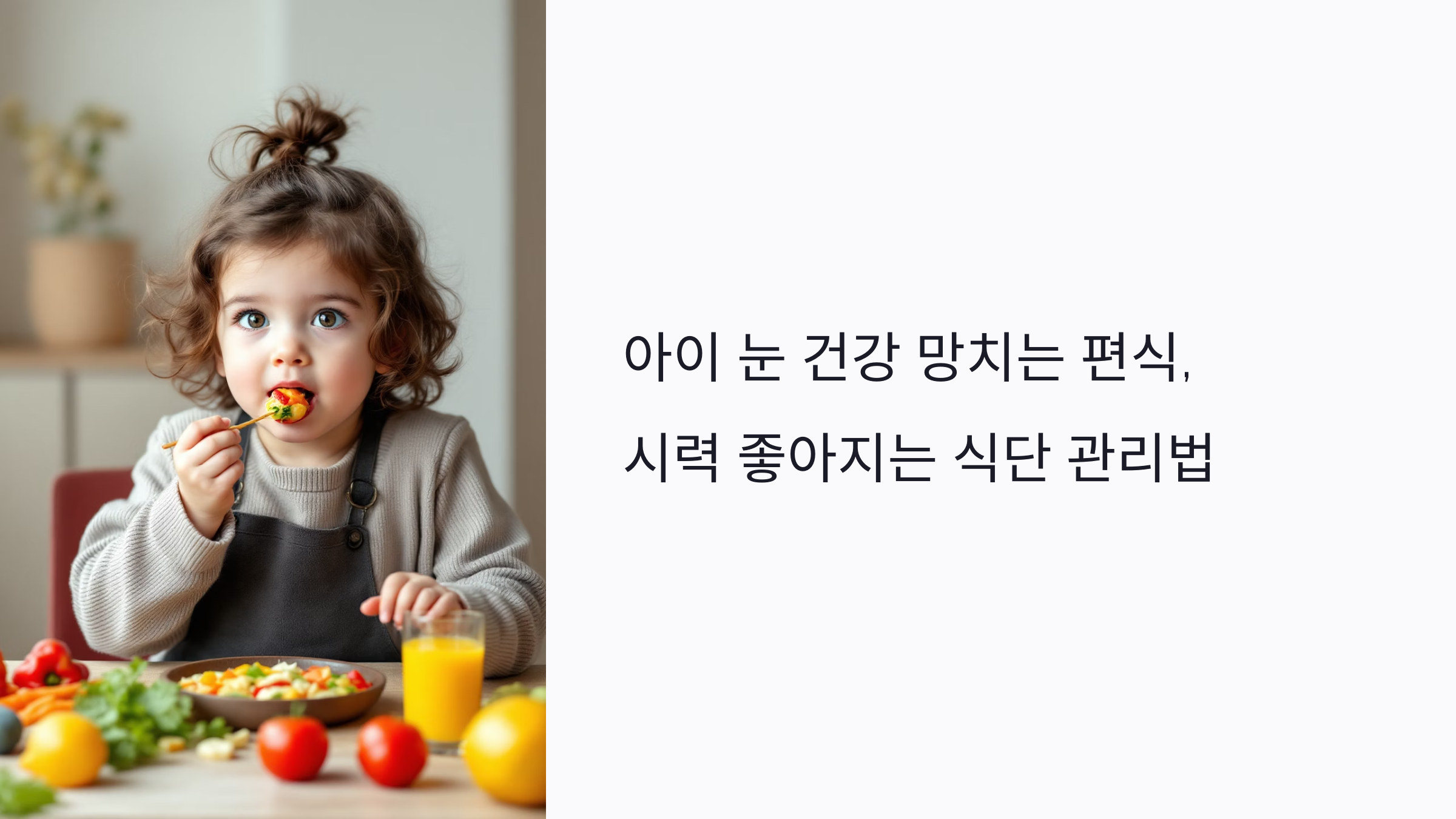 아이 눈 건강 망치는 편식, 시력 좋아지는 식단 관리법 7가지