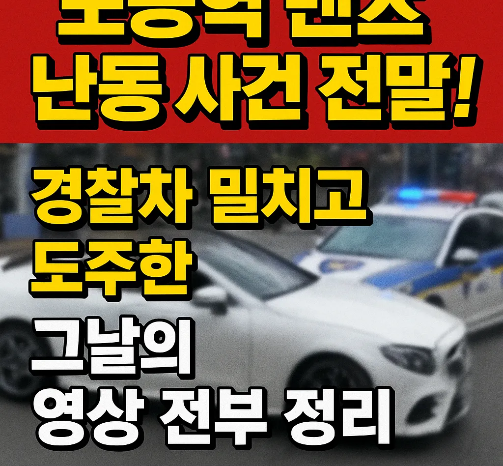 도봉역 벤츠 난동 현장 이미지, 경찰차 밀치는 벤츠