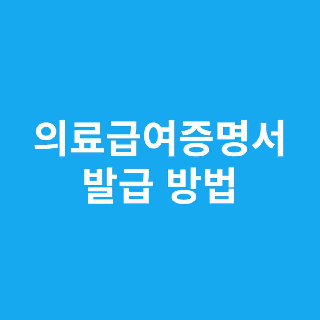의료급여증명서 발급 방법