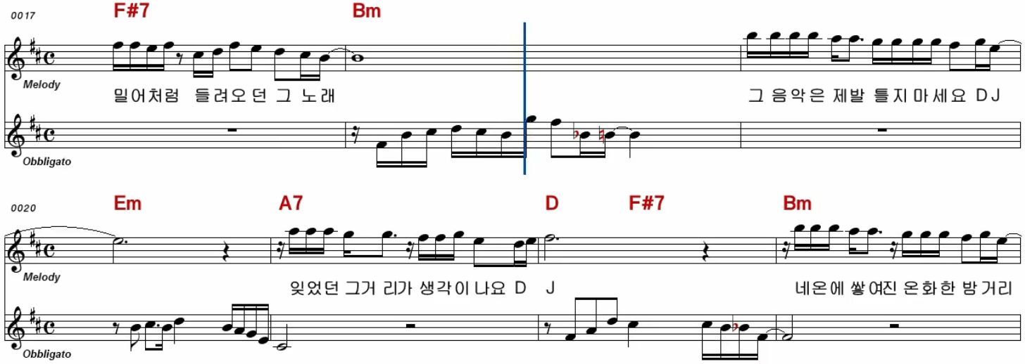 윤시내 DJ에게 악보