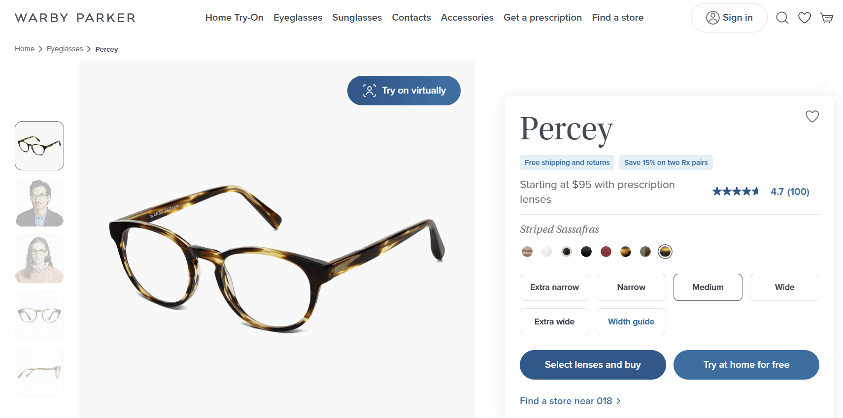 Warby Parker Percey
