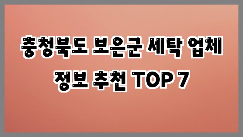 충청북도 보은군 세탁