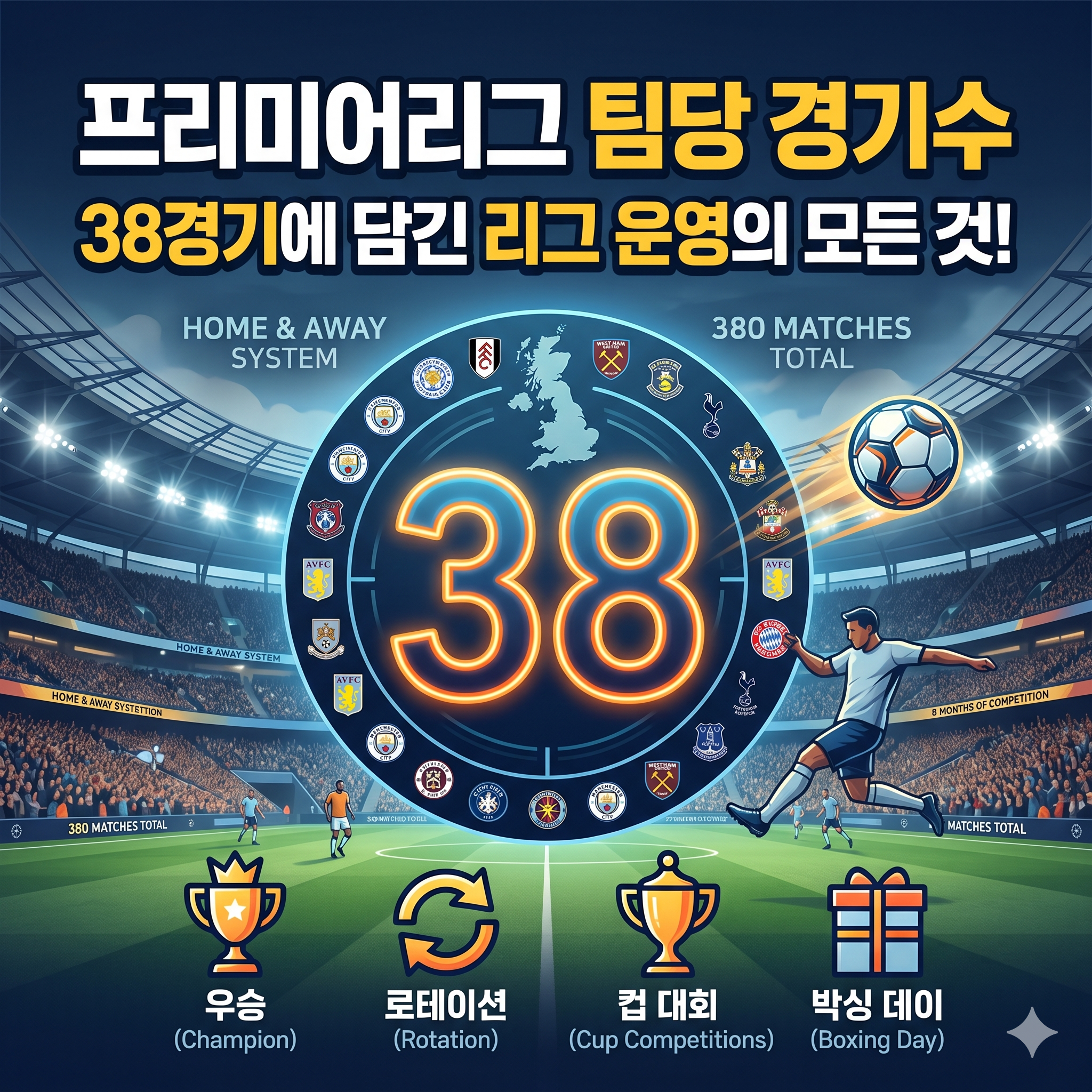 프리미어리그 팀당 경기수, 38경기에 담긴 리그 운영의 모든 것