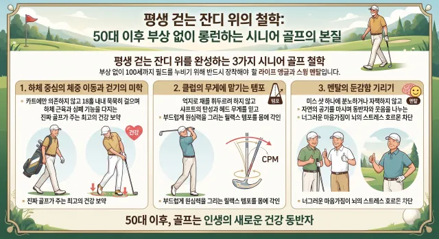 평생 골프를 칠 수 있도록 몸 관리에 대한 설명 이미지