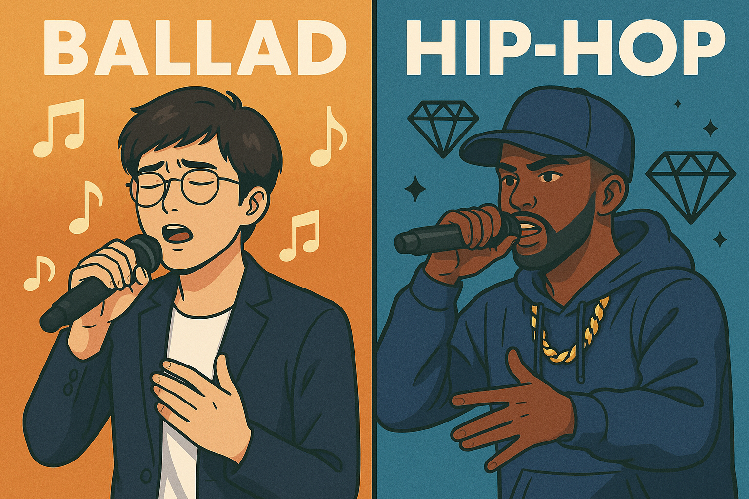 발라드와 힙합을 대표하는 가수