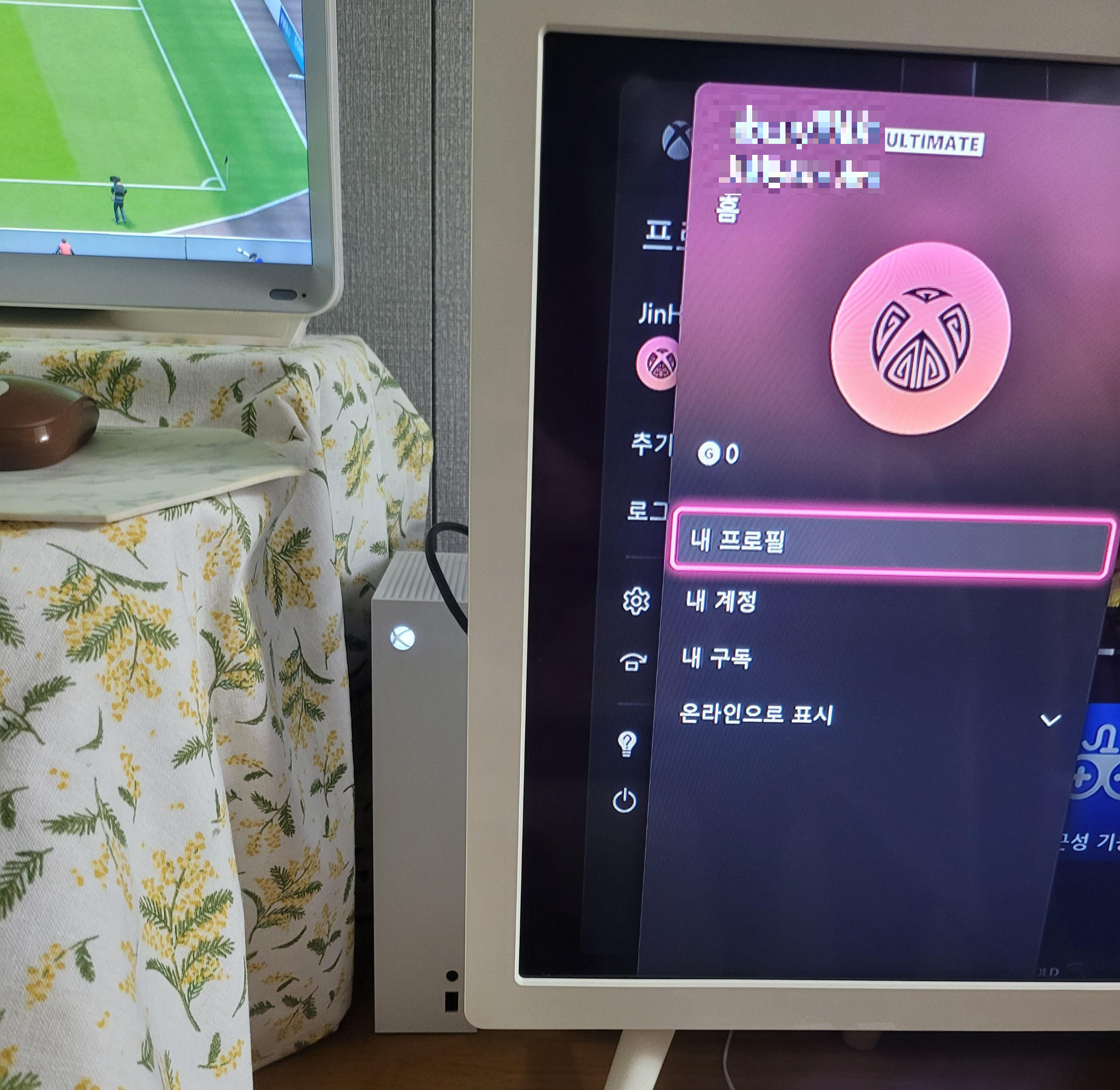 엑스박스를-TV에-연결한-사진