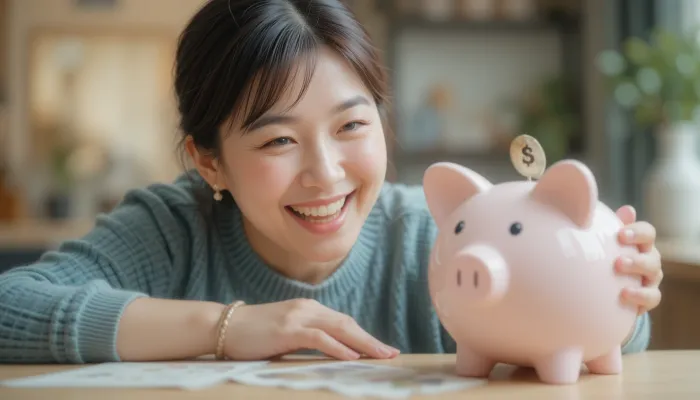 말띠 운세에 따라 저축하는 노년 여성의 모습