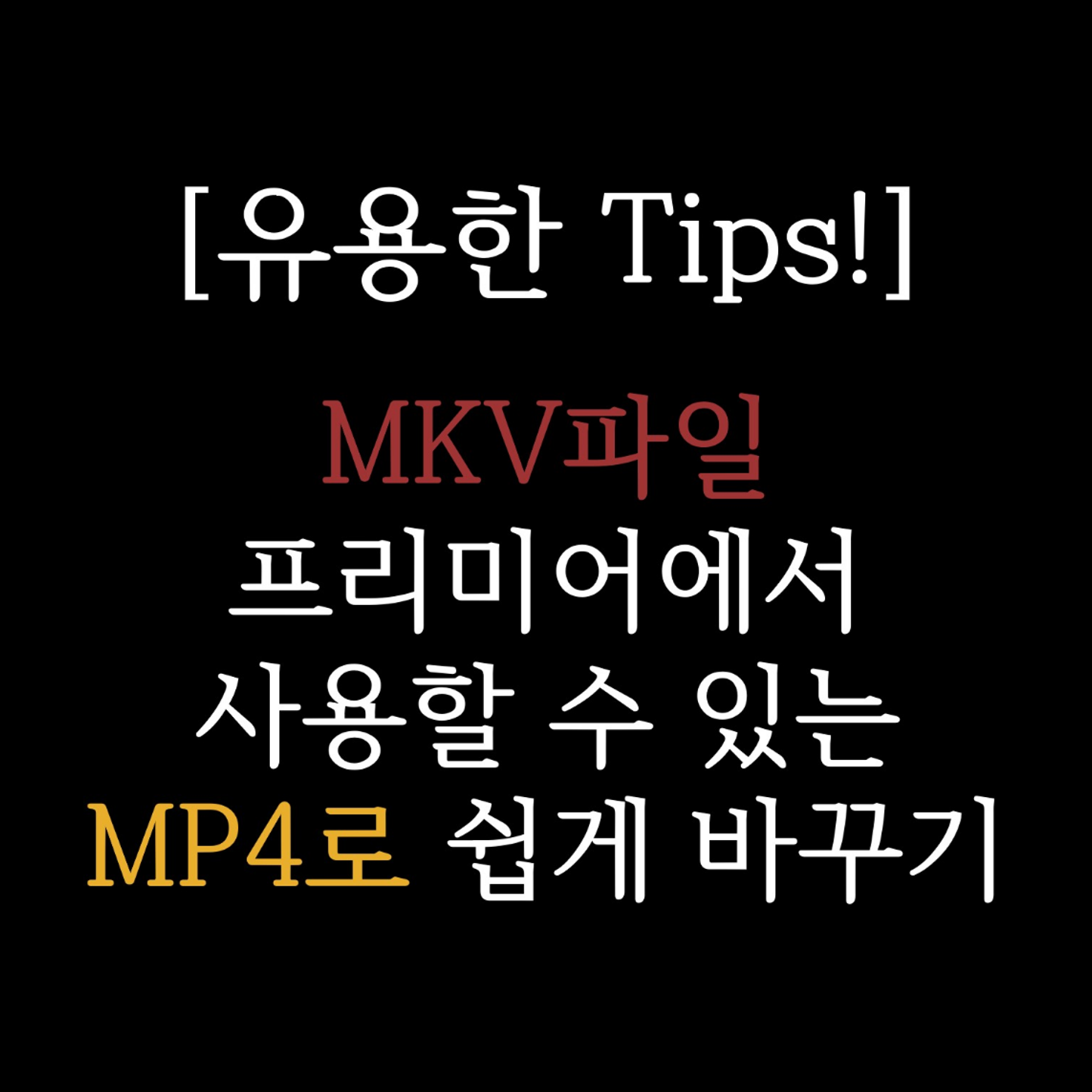 mkv파일 mp4로 변환하기 차이 동영상재생 플레이어