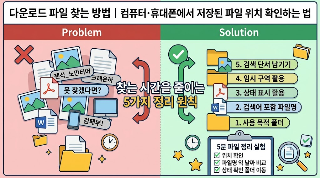 다운로드 파일 찾는 방법