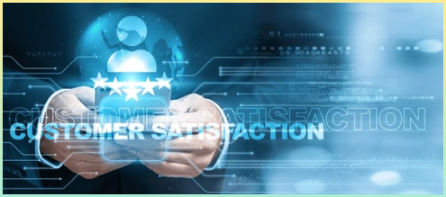 모바일 스마트폰을 이용한 고객 만족도 전문가 및 고객 만족도 아이콘 네트워크 연결을 통해 성장 트렌드가 있는 데이터를 분석하여 서비스 품질을 향상시키고 사용자 경험을 향상시킨다.