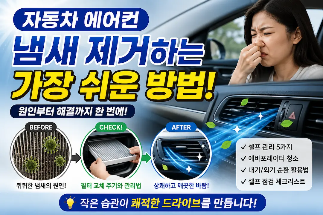 자동차 에어컨 냄새 제거 방법, 원인 핵결