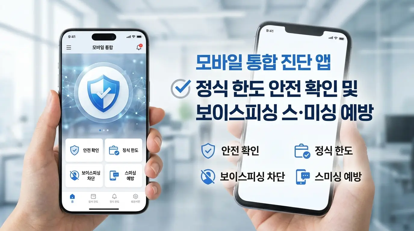 모바일 통합 진단 앱 정식 한도 안전 확인 및 보이스피싱 스미싱 예방