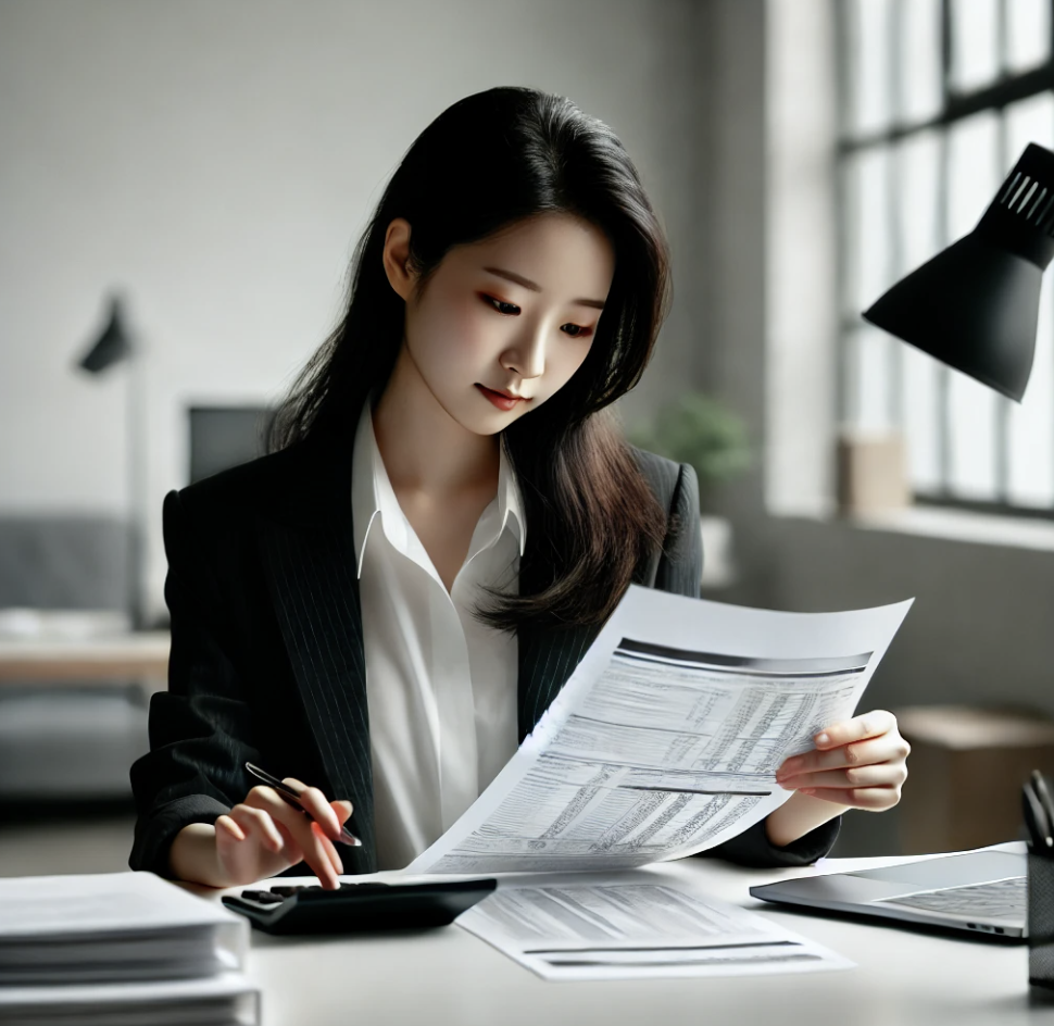 회계사가 사무실에서 일하는 모습