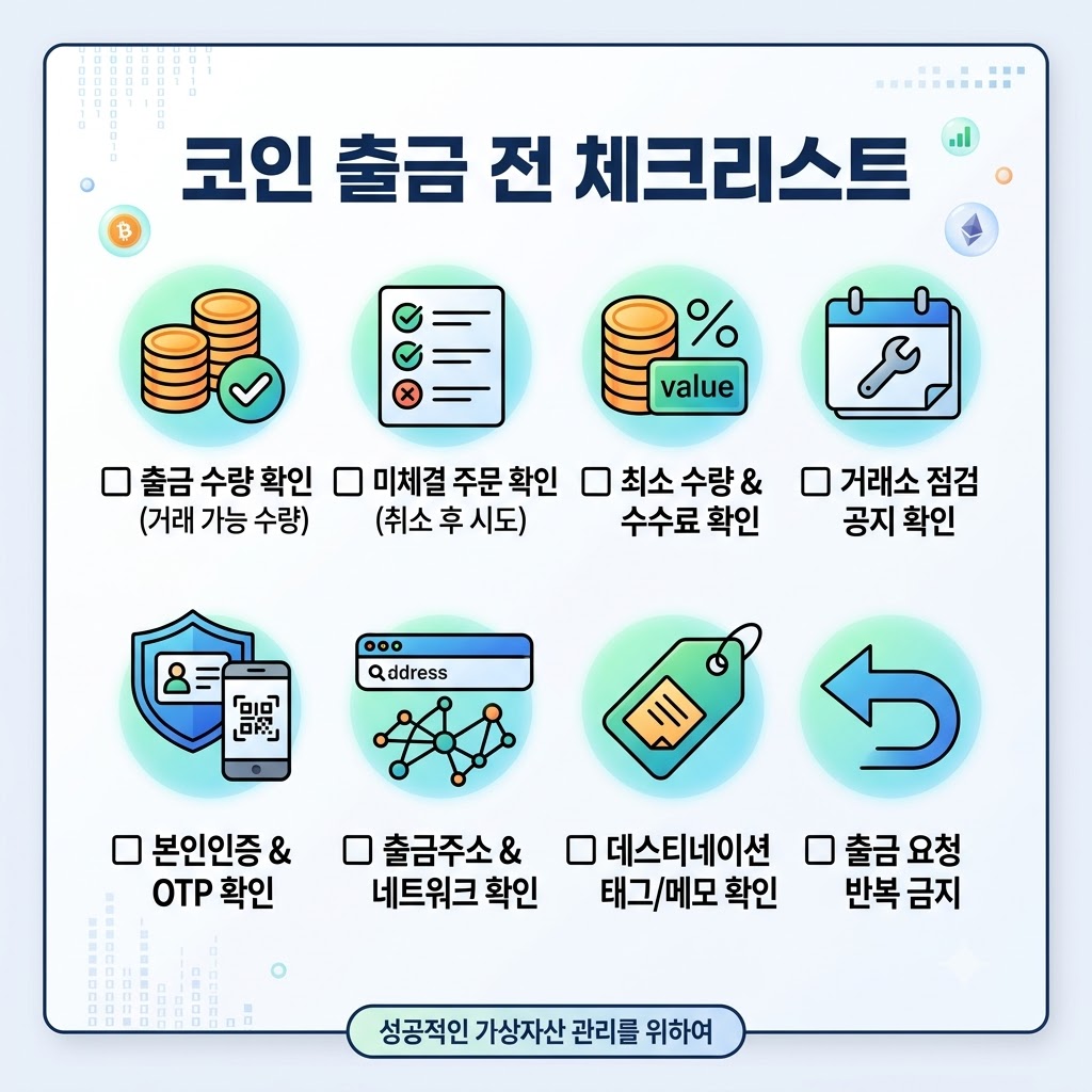 코인 출금 체크리스트