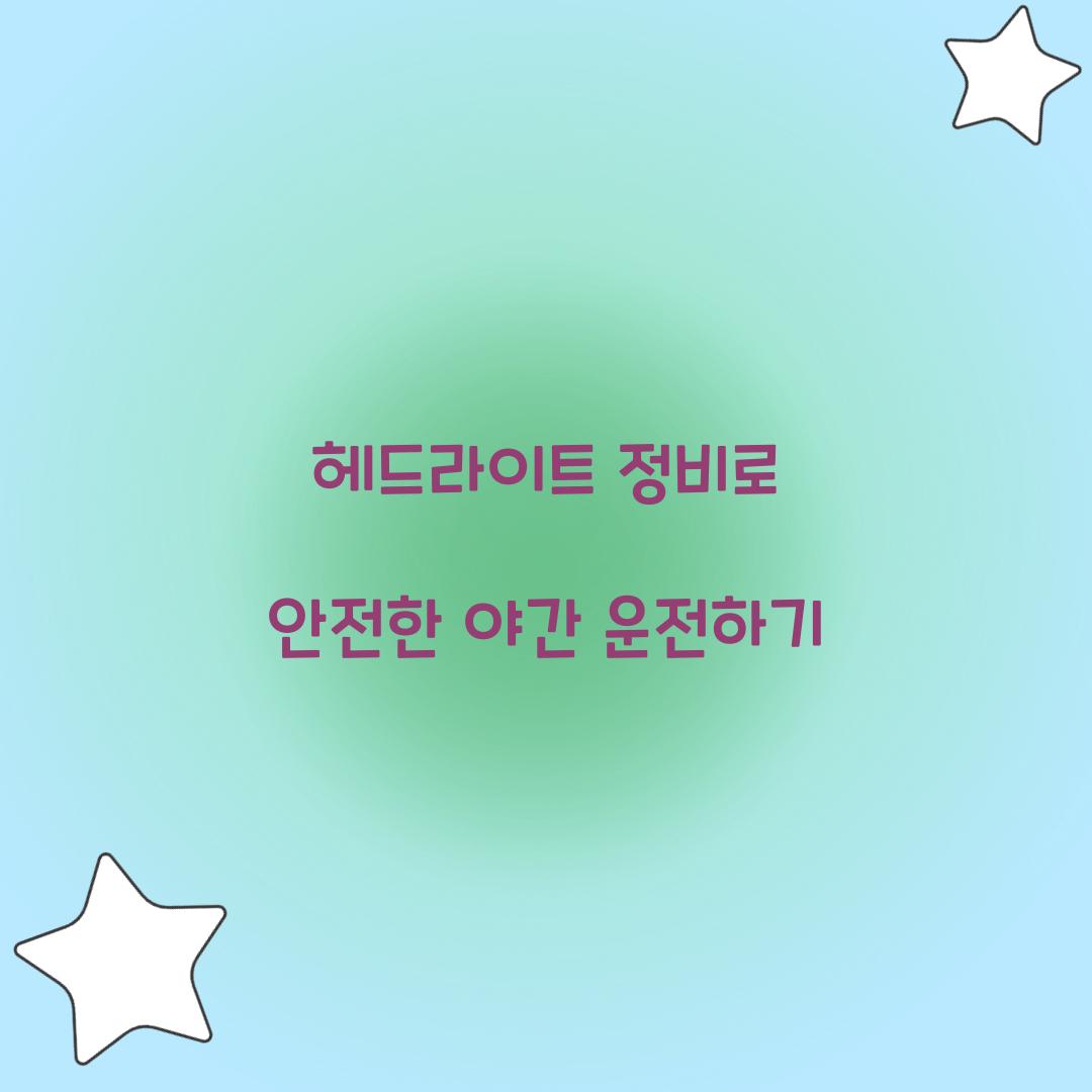헤드라이트 정비