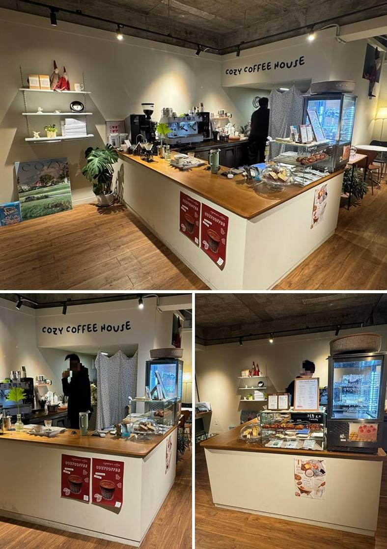 주문하는 곳 및 음식 받아가는 곳