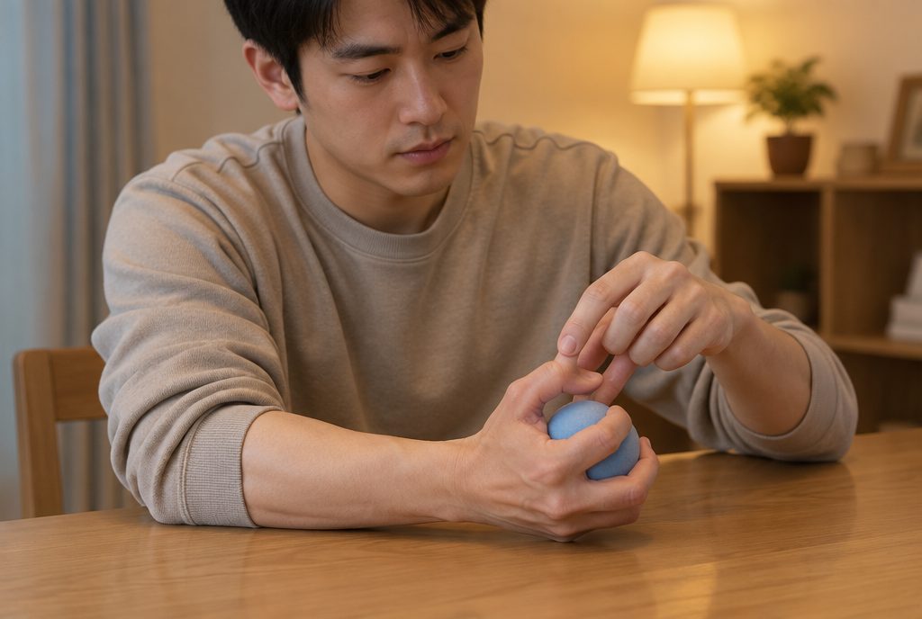 뇌출혈 재활 1년이 지나도 굳어 있는 오른손을 왼손으로 펴는 연습