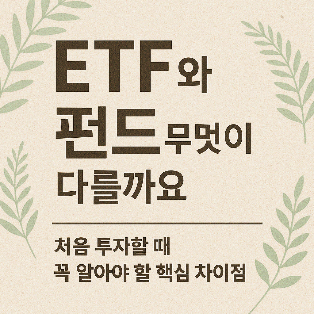 ETF와 펀드는 무엇이 다를까요? ❘ 처음 투자할 때 꼭 알아야 할 핵심 차이점