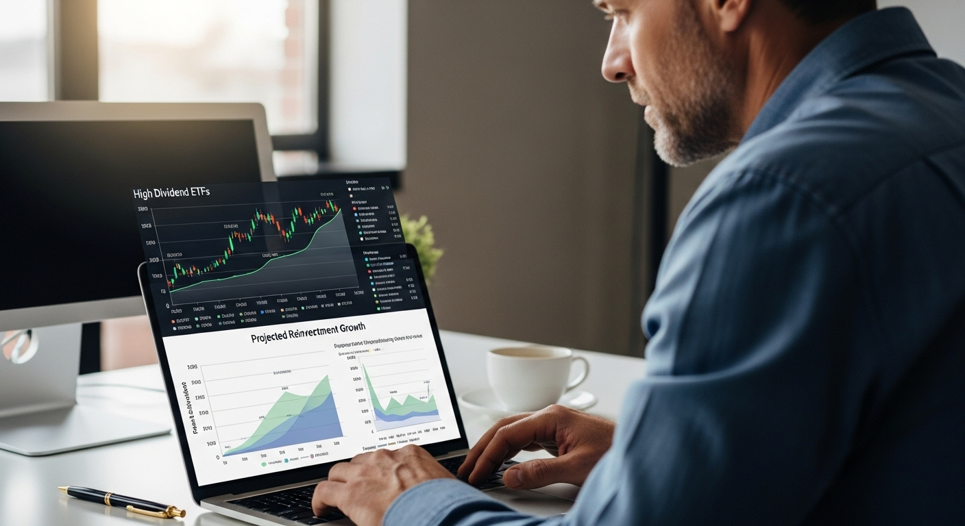 배당 ETF를 통해 꾸준한 현금 흐름과 복리 성장을 확인하는 투자자의 모습