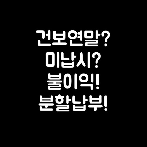 건강보험료 연말정산 미납 시 불이익과..