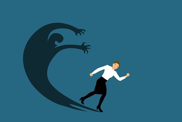 불안에 사로잡히는 것을 형상화한 그림